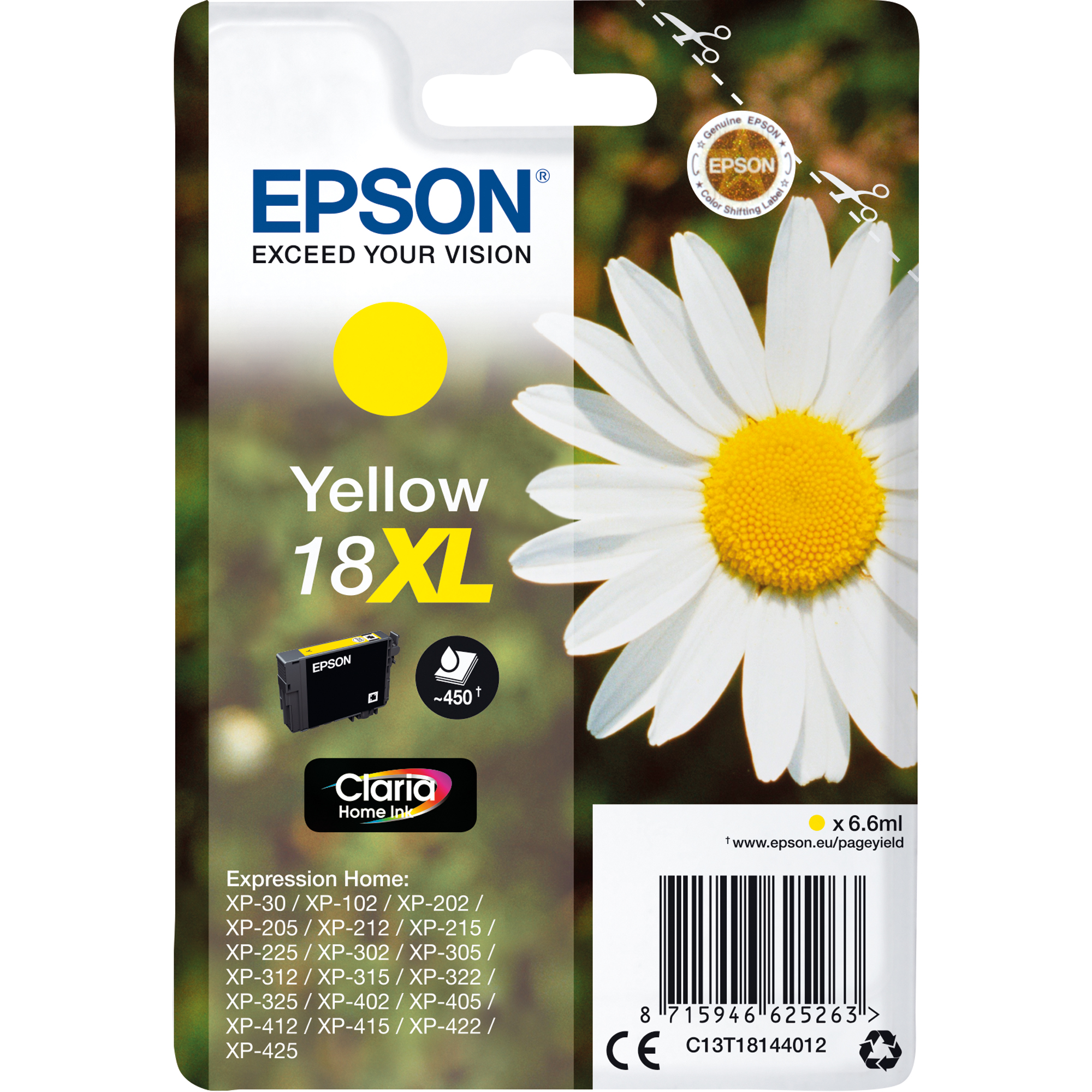 Epson Tintenpatrone 18XL gelb