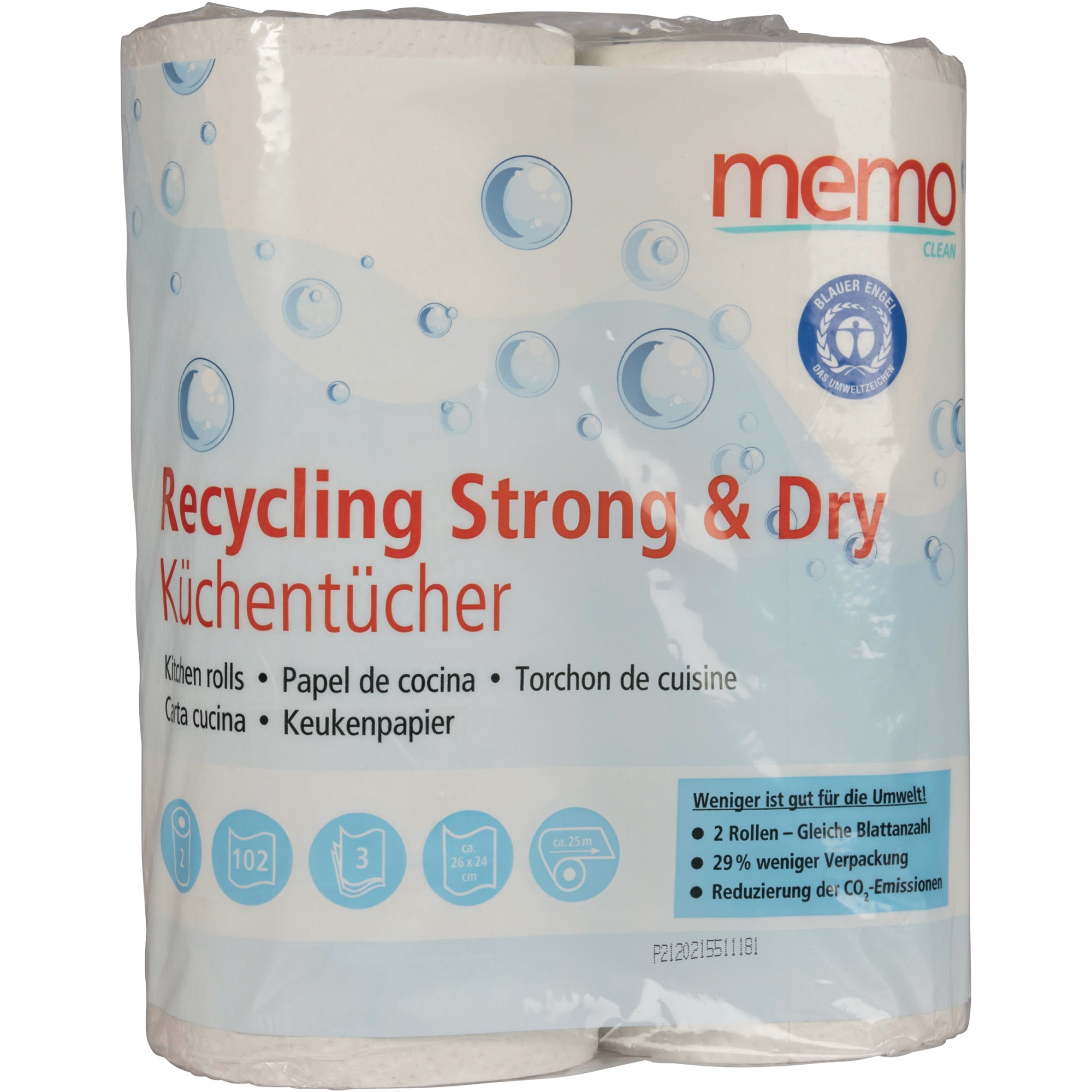 memo Küchenrolle Recycling Strong & Dry