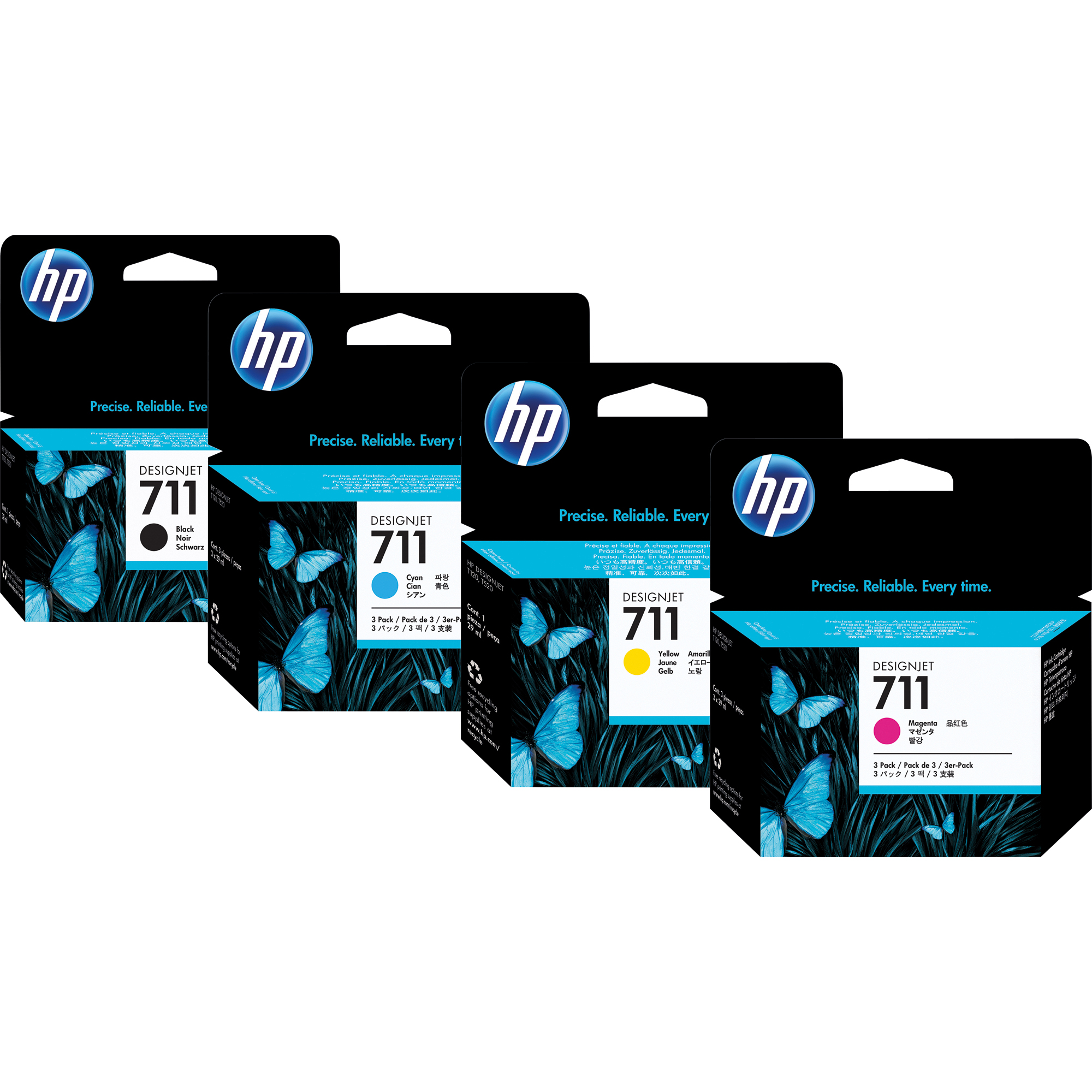 HP Tintenpatrone 711 schwarz 2 St./Pack.