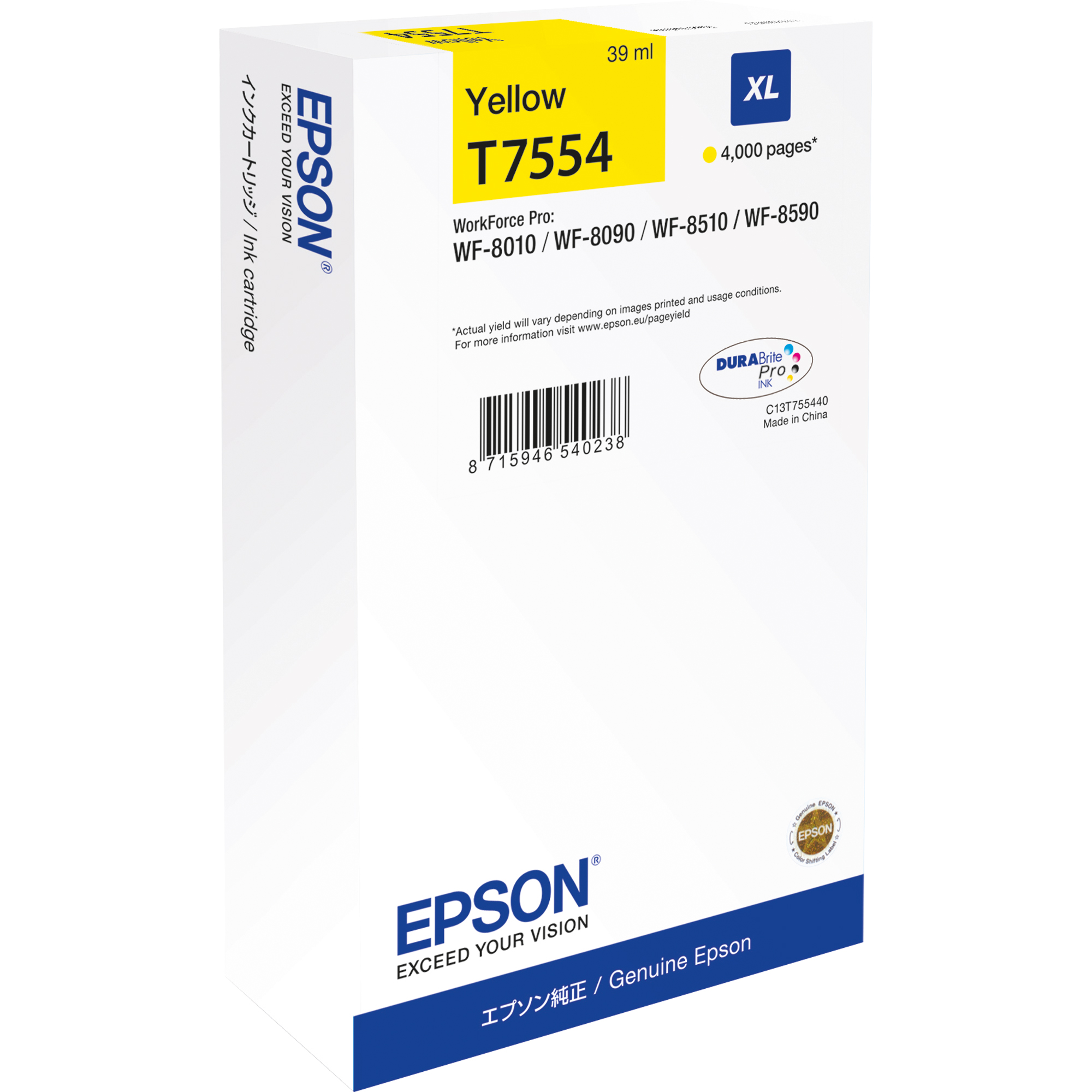 Epson Tintenpatrone T7554 gelb