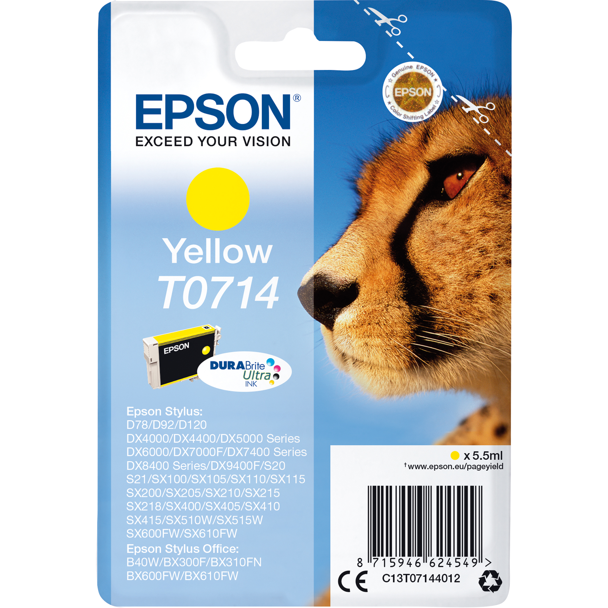 Epson Tintenpatrone T0714 gelb