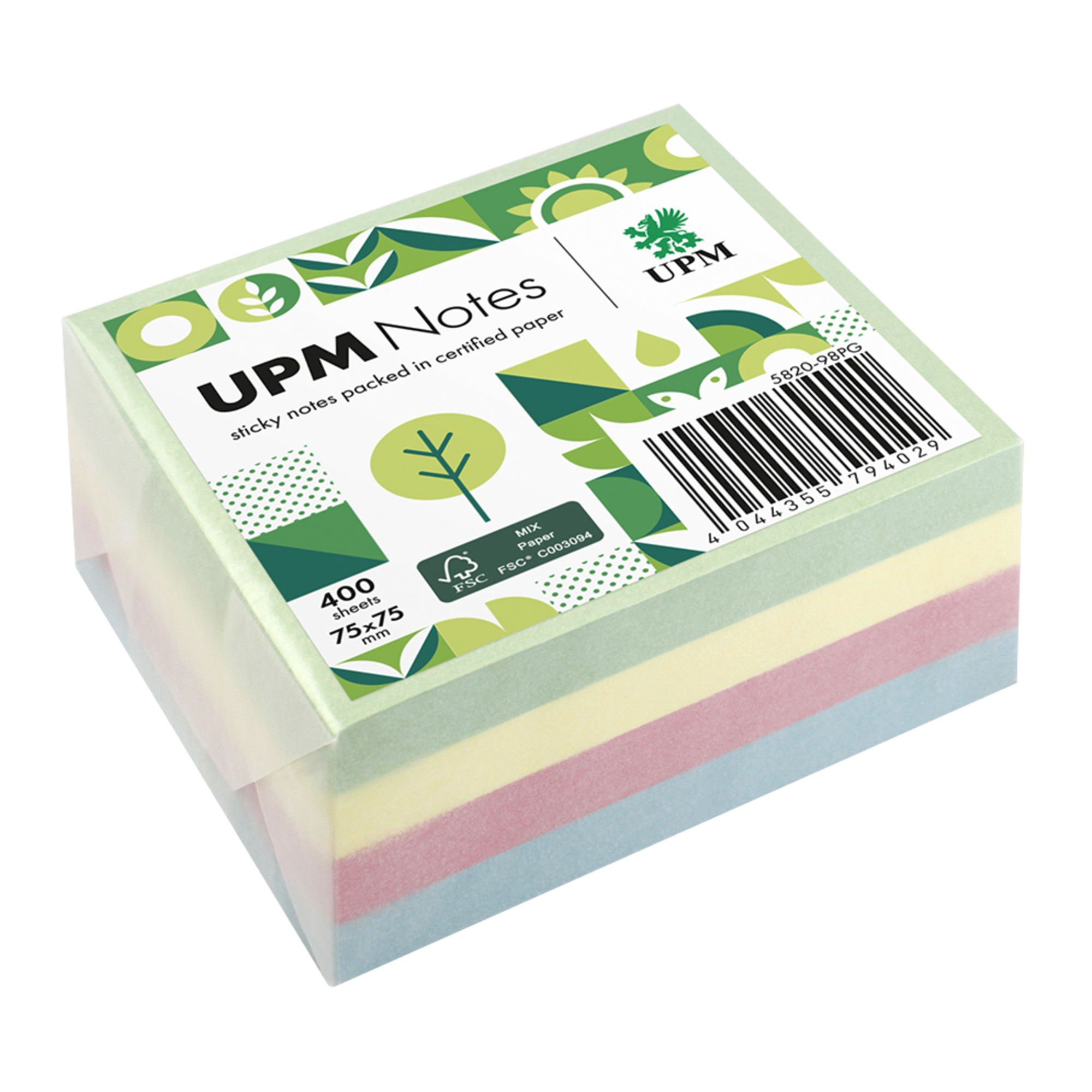 UPM Notes Haftnotiz Pastell 75 x 75 mm (B x H) 400 Bl.