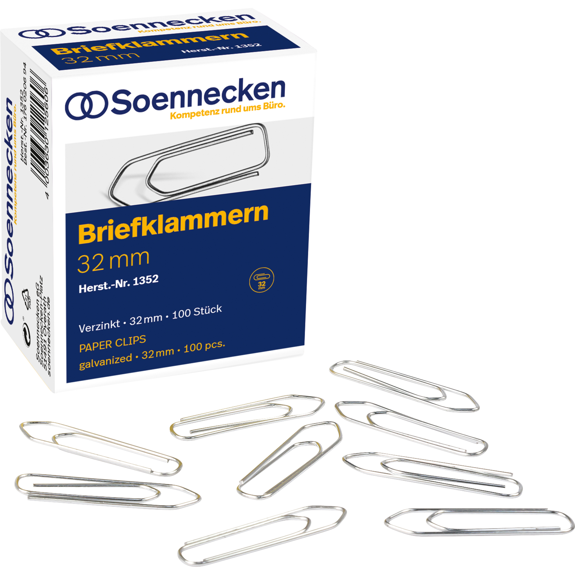 Soennecken Büroklammer spitze Form 100 St./Pack.