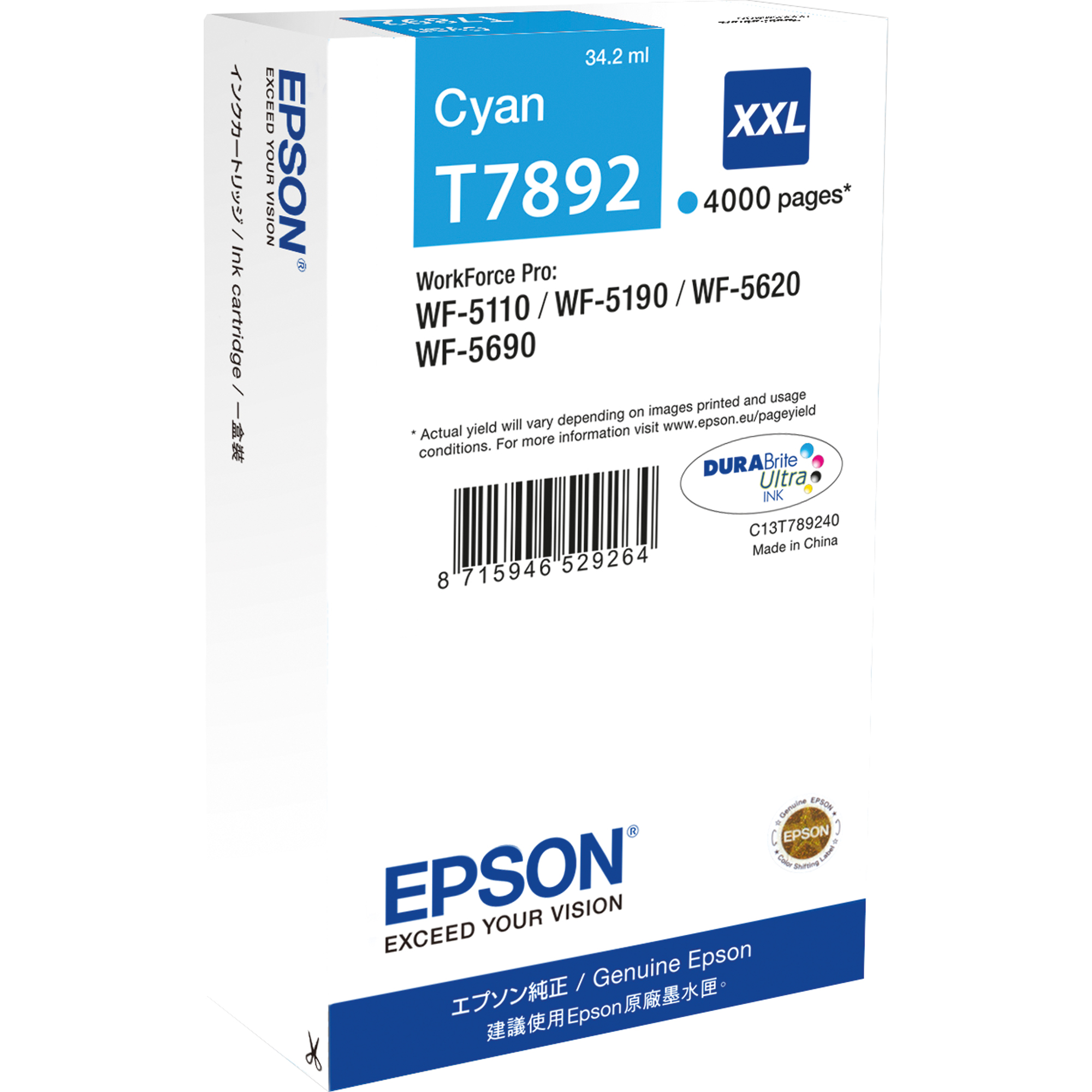 Epson Tintenpatrone T7892 cyan