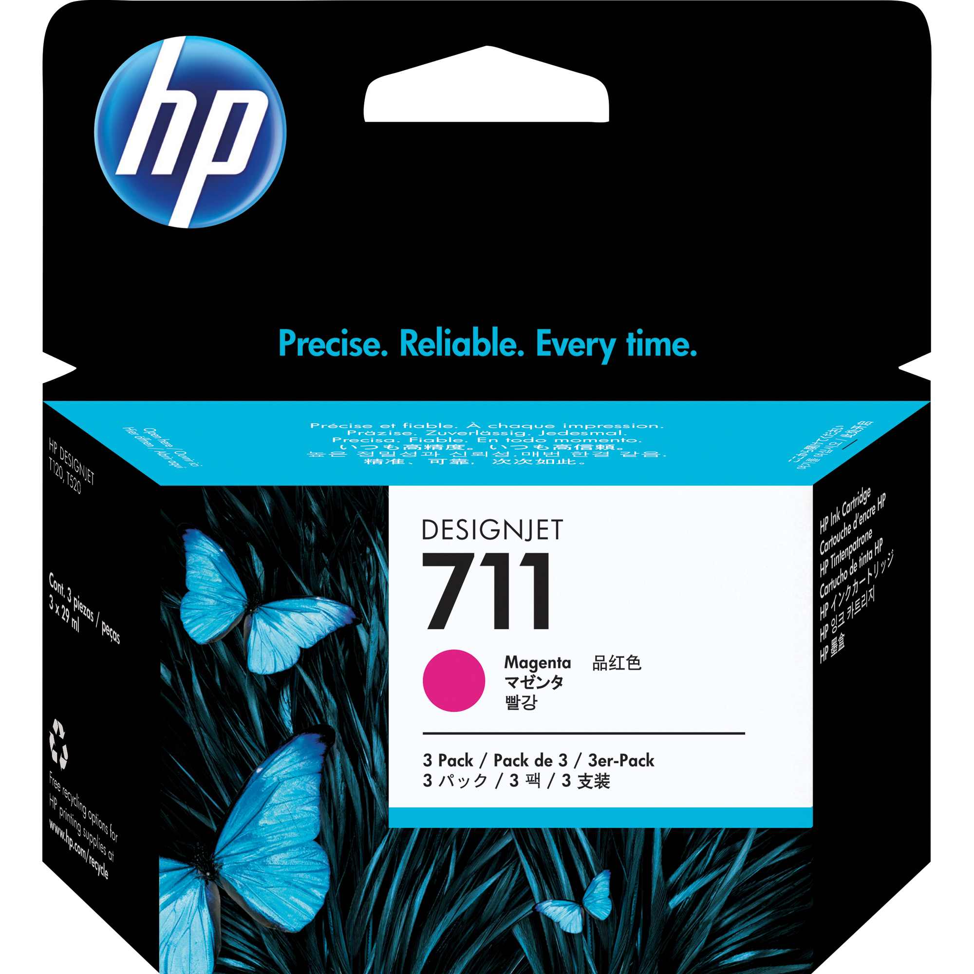 HP Tintenpatrone 711 magenta 3 St./Pack.