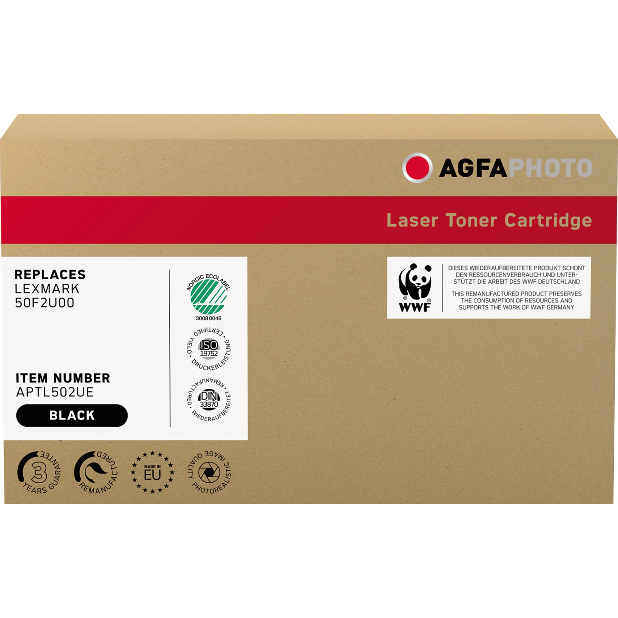 AgfaPhoto Toner Kompatibel mit Lexmark 50F0UA0 schwarz