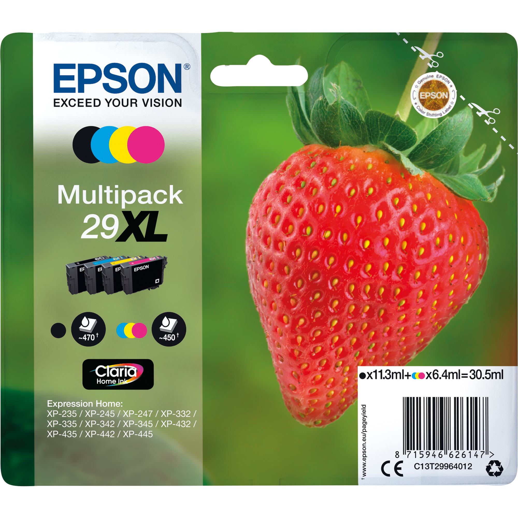 Epson Tintenpatrone 29XL schwarz, cyan, magenta, gelb