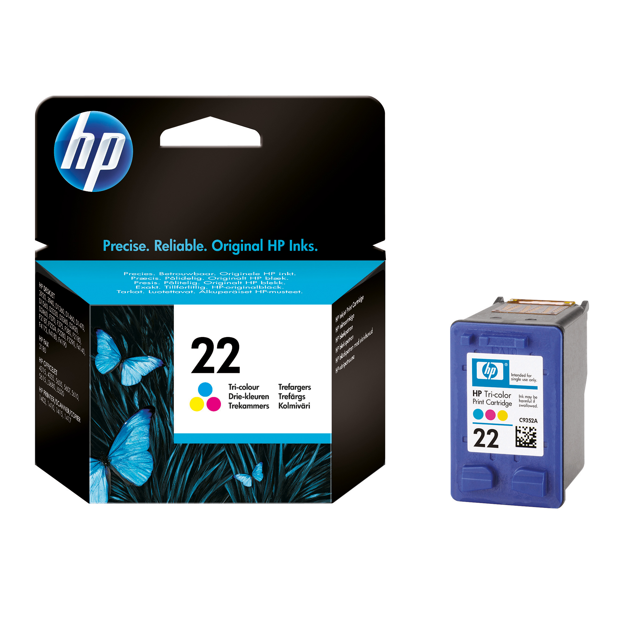 HP Tintenpatrone 22 cyan/magenta/gelb