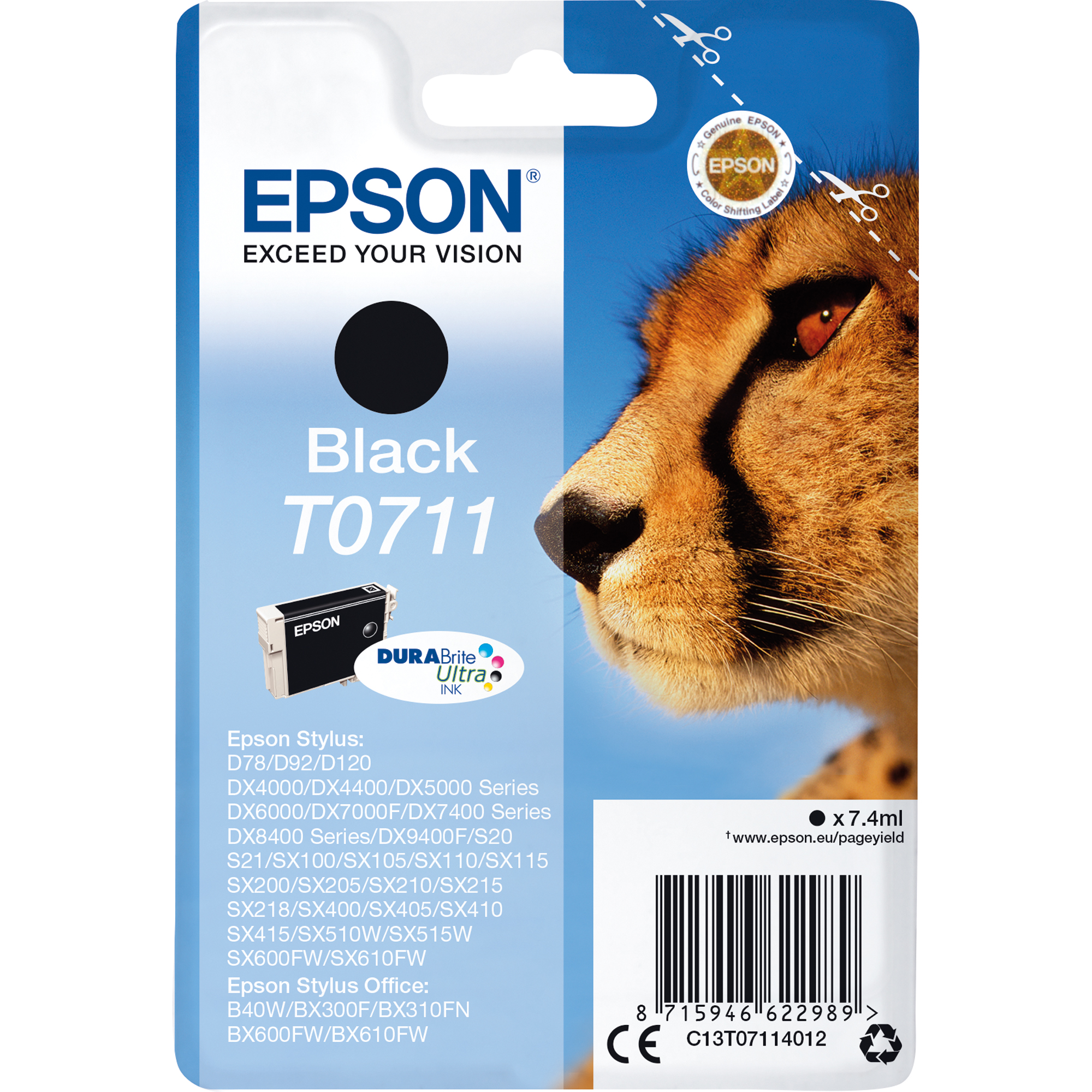 Epson Tintenpatrone T0711 schwarz