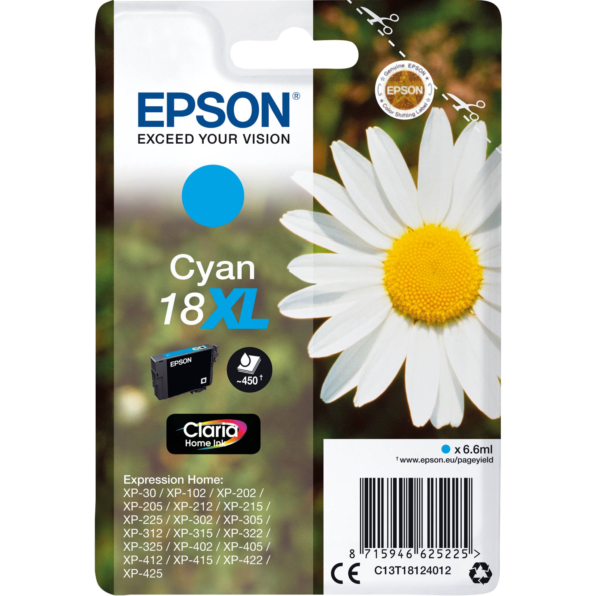 Epson Tintenpatrone 18XL cyan