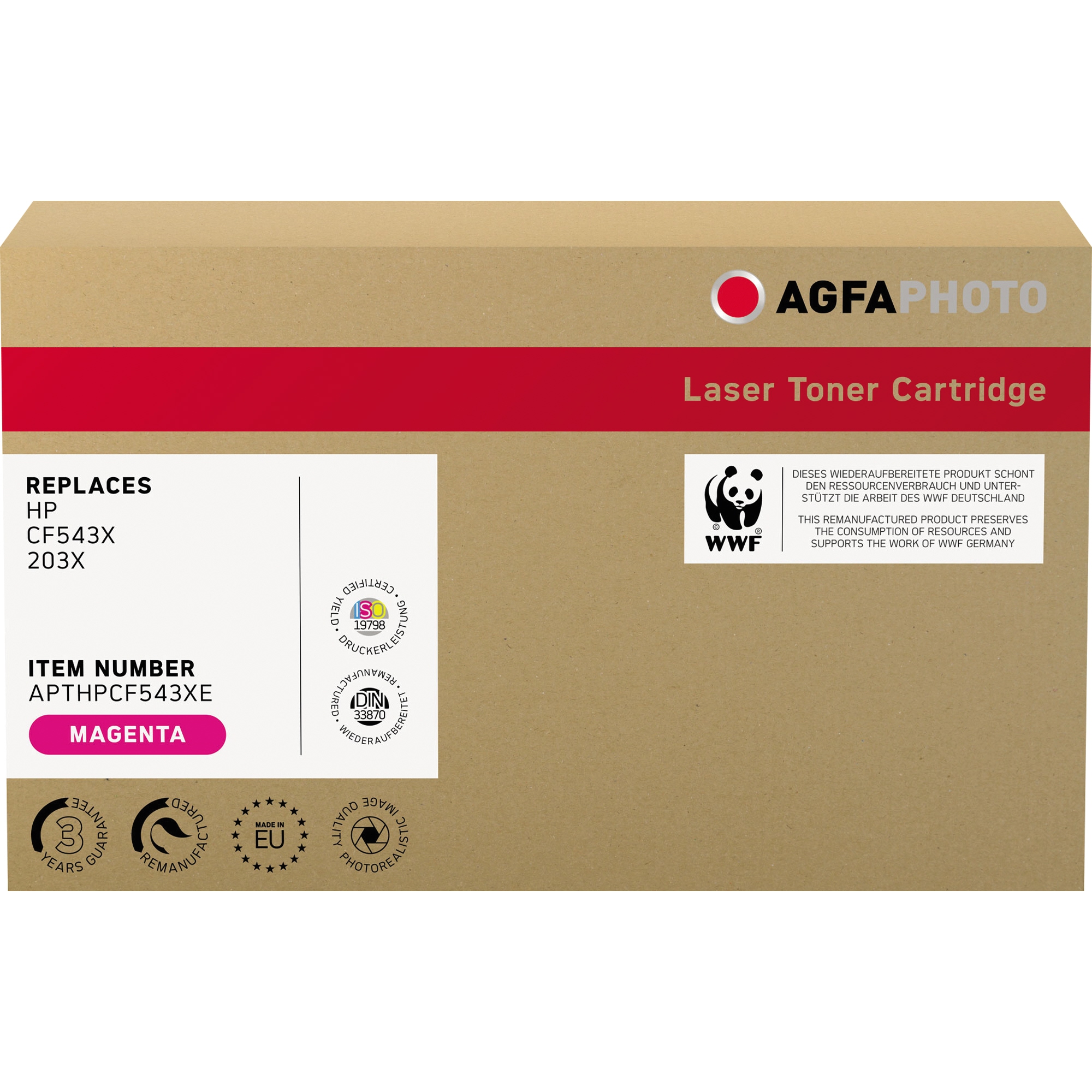 AgfaPhoto Toner Kompatibel mit HP 203X magenta