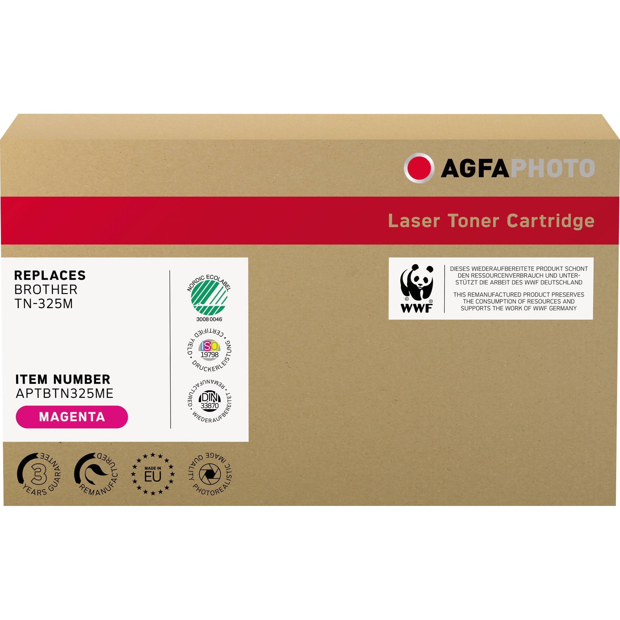 AgfaPhoto Toner Kompatibel mit Brother TN-325M magenta