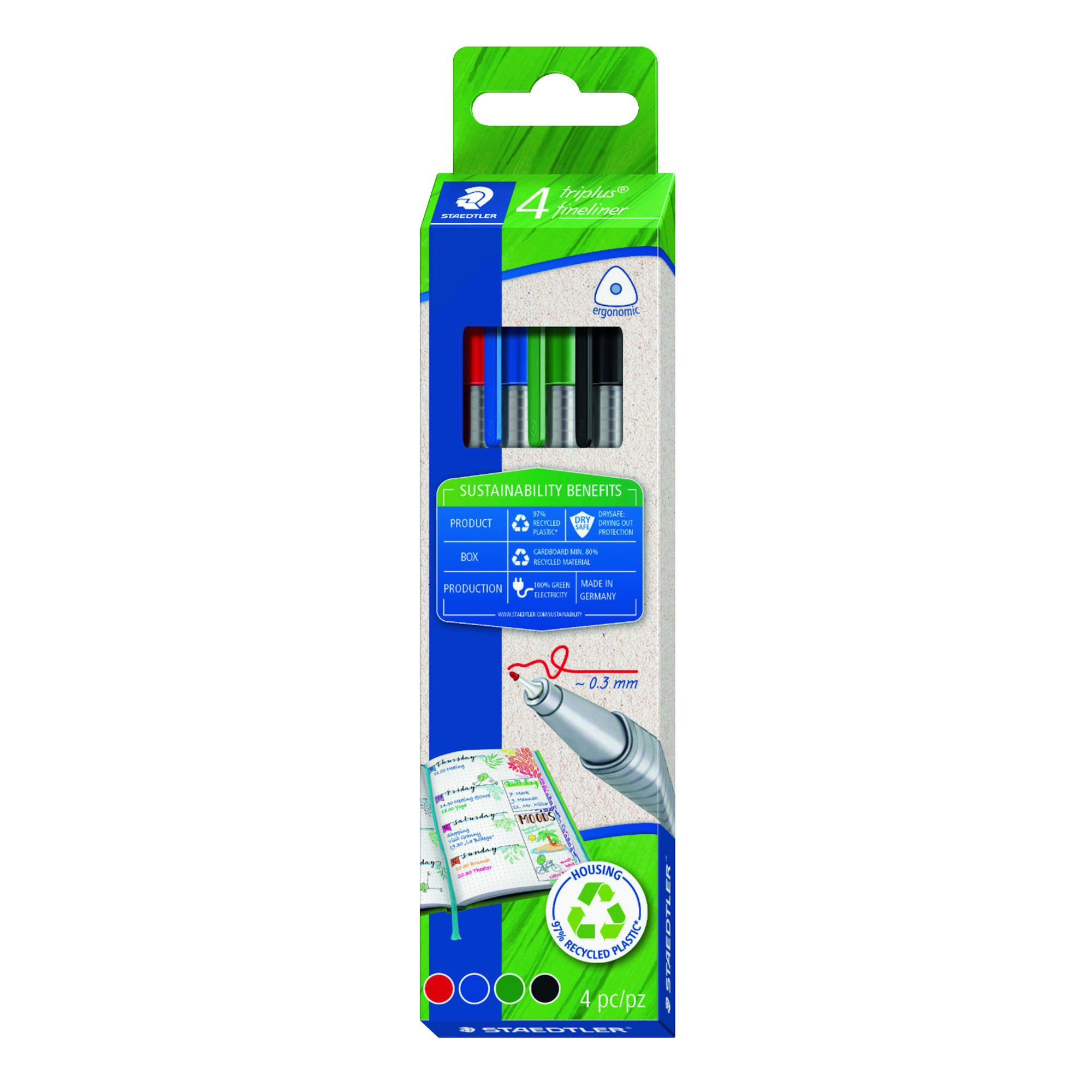 STAEDTLER® Fineliner triplus® 334 4 St./Pack.