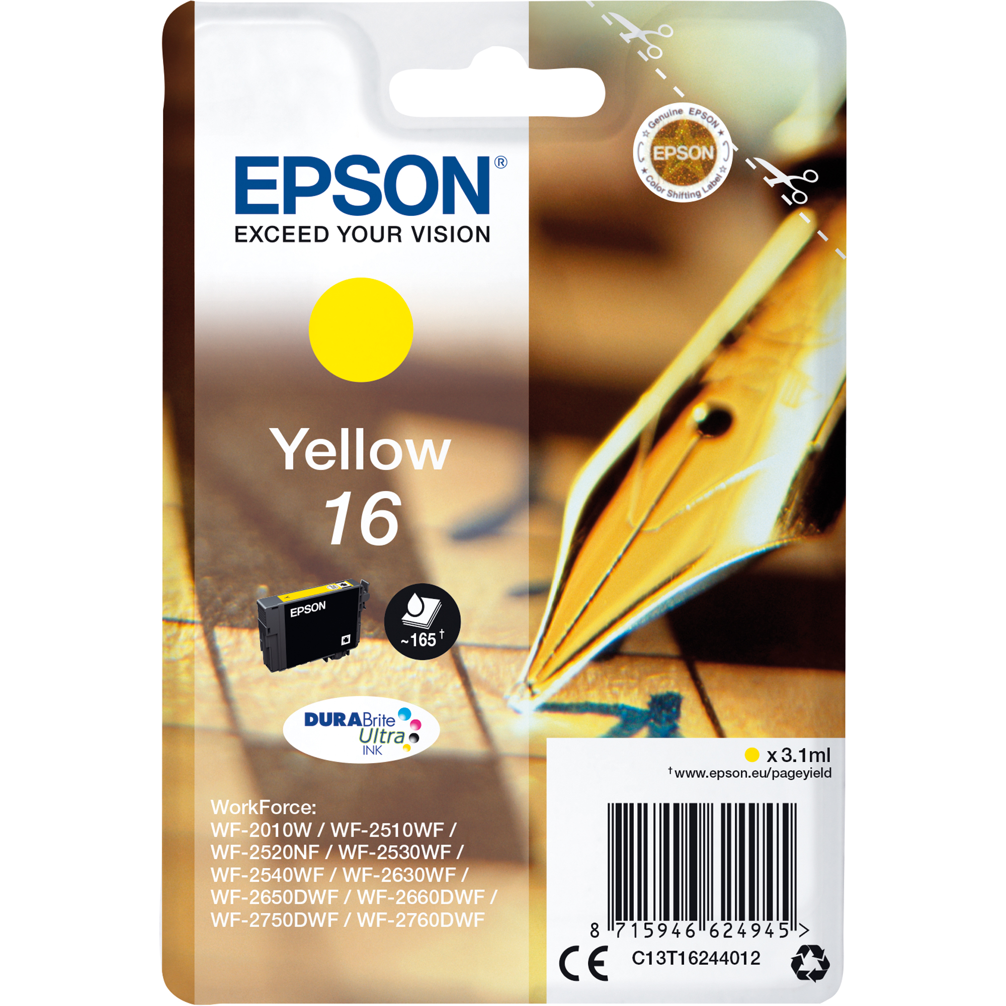 Epson Tintenpatrone 16 gelb