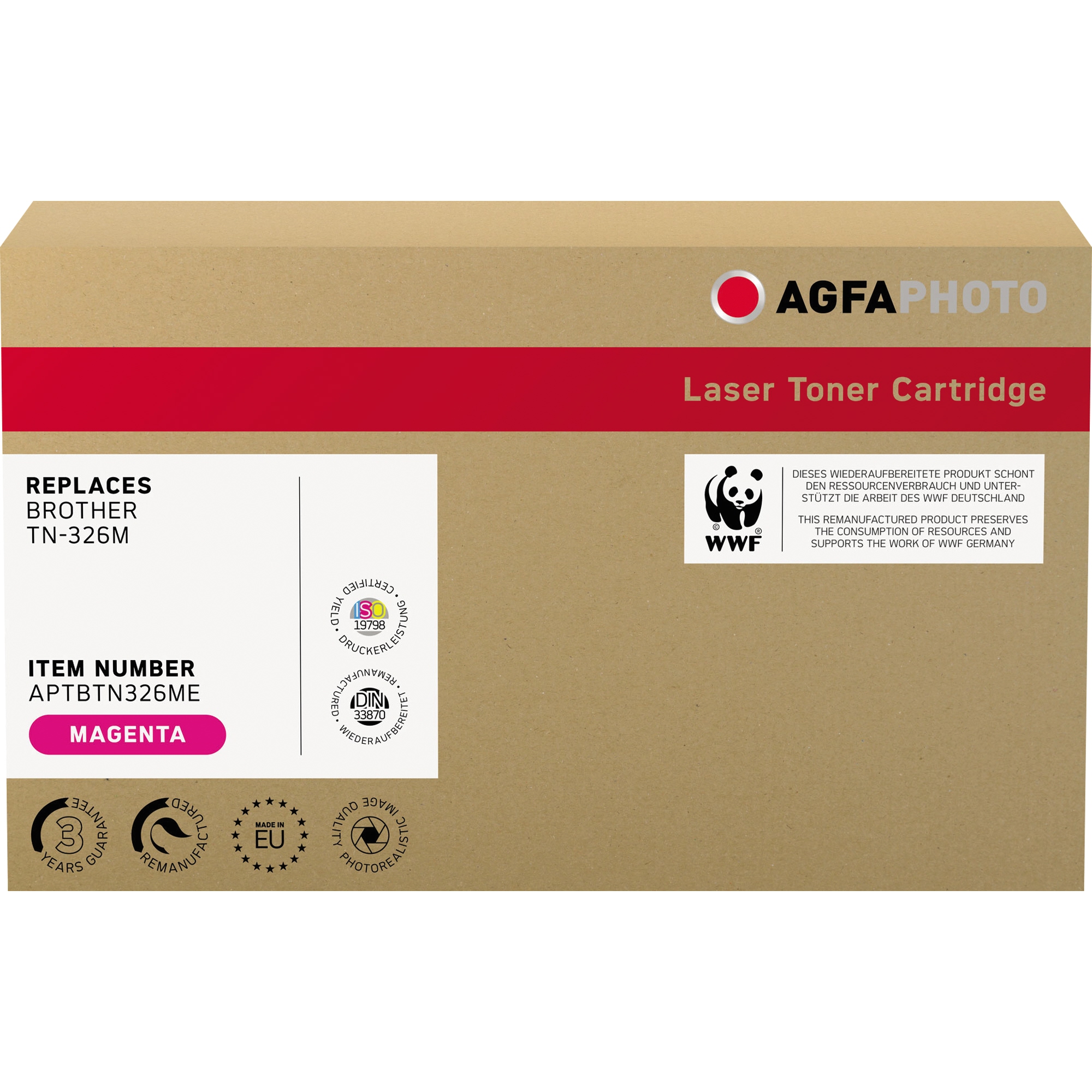 AgfaPhoto Toner Kompatibel mit Brother TN-326M magenta